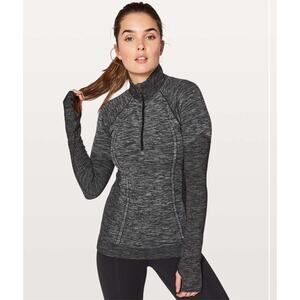Lululemon Swiftly Wool 1/2 Zip *Size 2* Long Sleeve Pullover Shirt Winter Black
